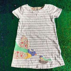 Mini Boden bird appliqué cotton dress
